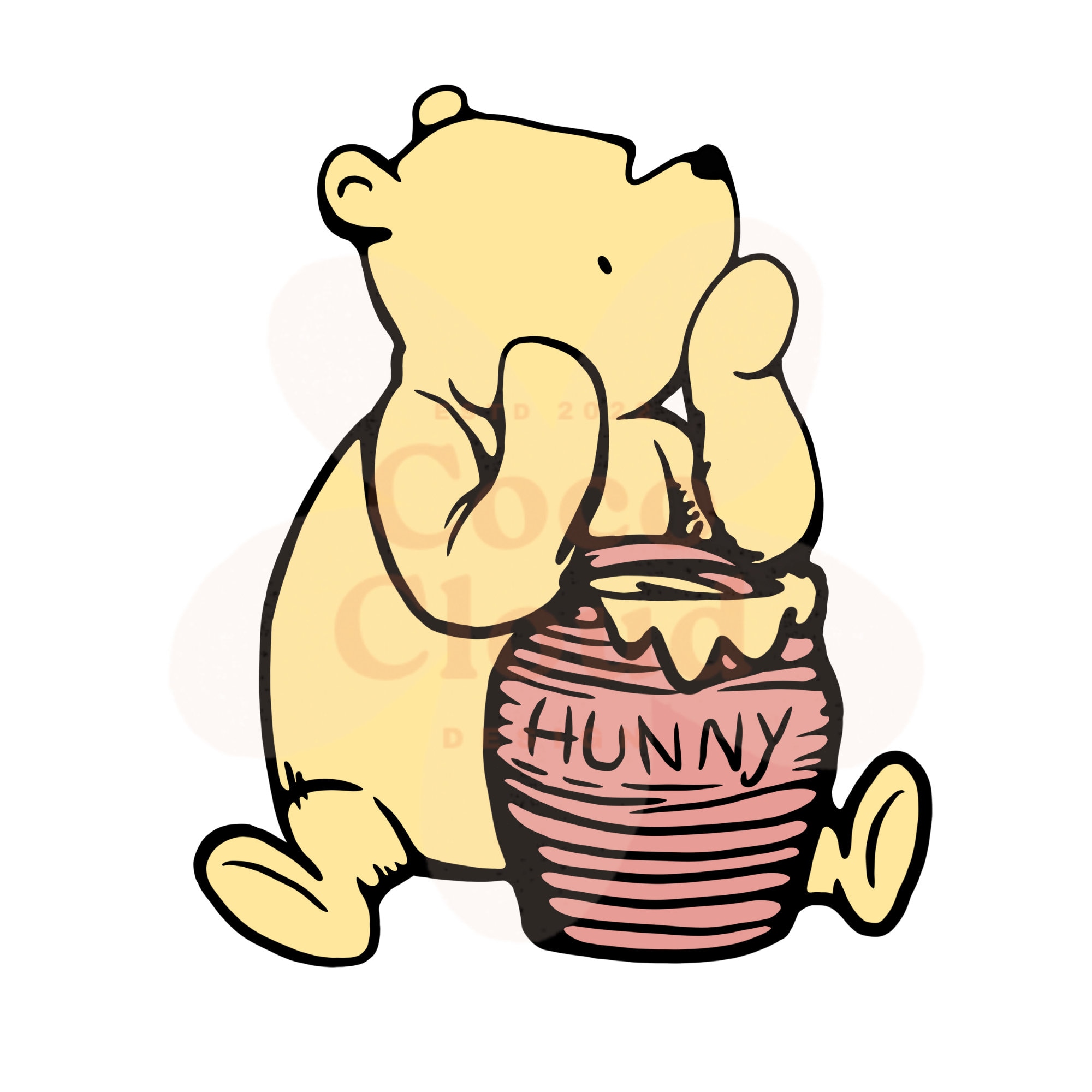 Classic Winnie Pooh Honey Pot PNG Cutout Art Clipart Etsy UK