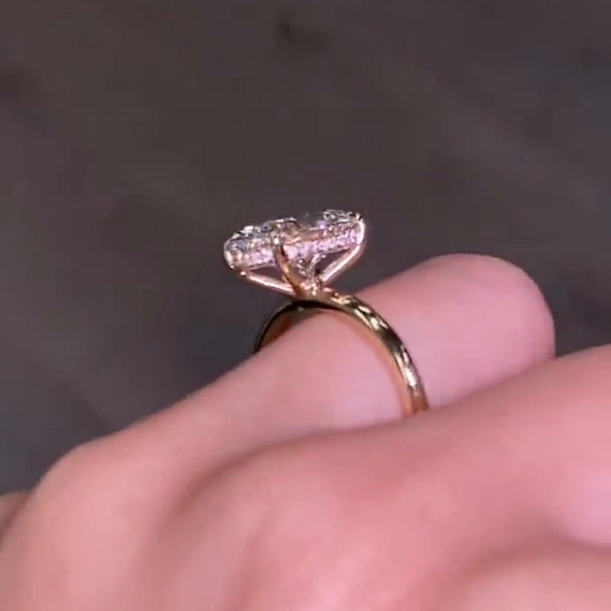 4.50CT Oval Moissanite Engagement Ring 14k Solid Gold Hidden Halo ...
