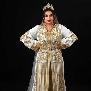 Moroccan Takchita , Moroccan Takchita with embroidery and beading , Moroccan handmade Takchita