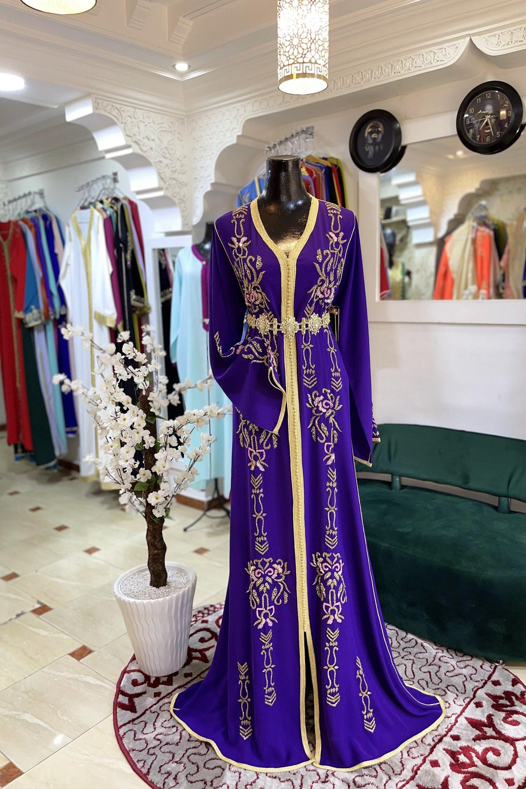 Moroccan style kaftan With Overall Work main image 1