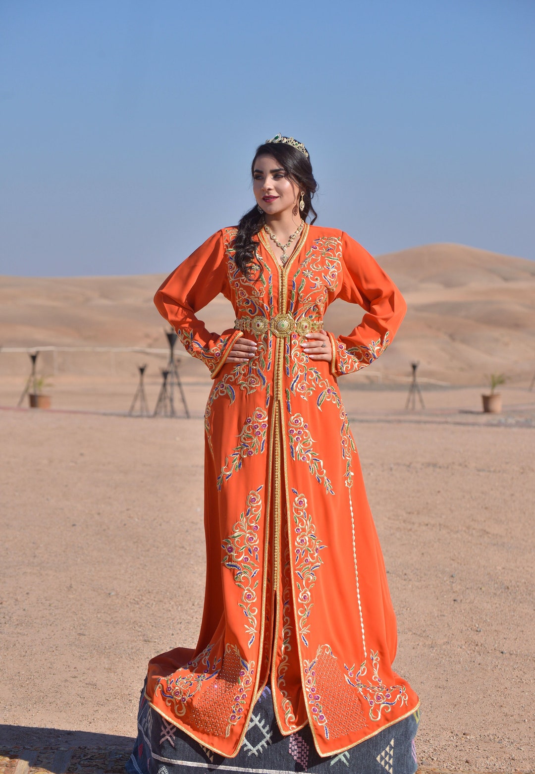 Moroccan Takchita , Moroccan Takchita With Embroidery and Beading