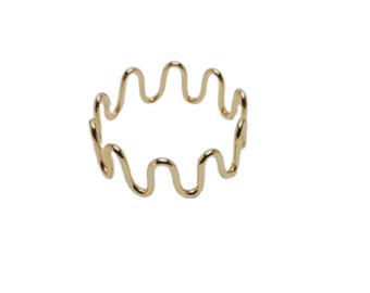 14k Gold Filled Swirl Wave Daumenring: Minimalistischer Statement Schmuck