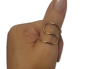 14k Gold Filled Swirl Thumb Ring - Statement Jewelry (Sizes 6-13)