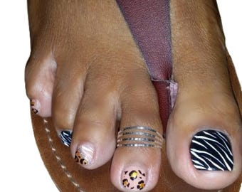 Sterling Silver 4-Band Toe Ring: Adjustable Minimalist Foot Jewelry