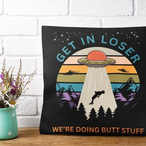 Funny Alien Abduction Pillow: UFO Spaceship Gift