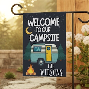 Personalized Camping Flag, Custom Family Garden Flag, Personalized Yard Flag, Custom Camp Flag, Family Camp Flag, Campsite Flag, Camp Sign