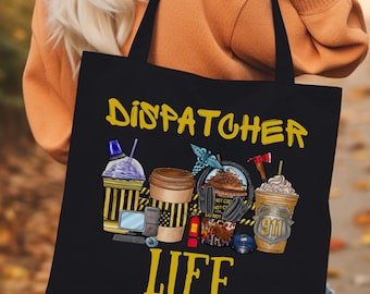 911 Dispatcher Canvas Tote Bag: First Responder Gift