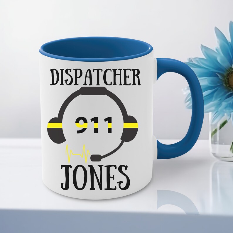 Police Dispatch Gift, Personalized Dispatcher Mug, Custom Police