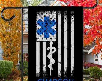 Custom EMT Garden Flag: Personalized First Responder Gift, EMS Banner
