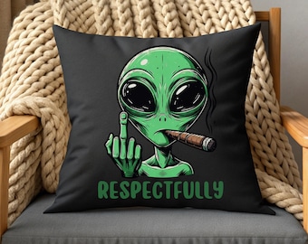 Funny Alien Pillow, UFO Lover Gift