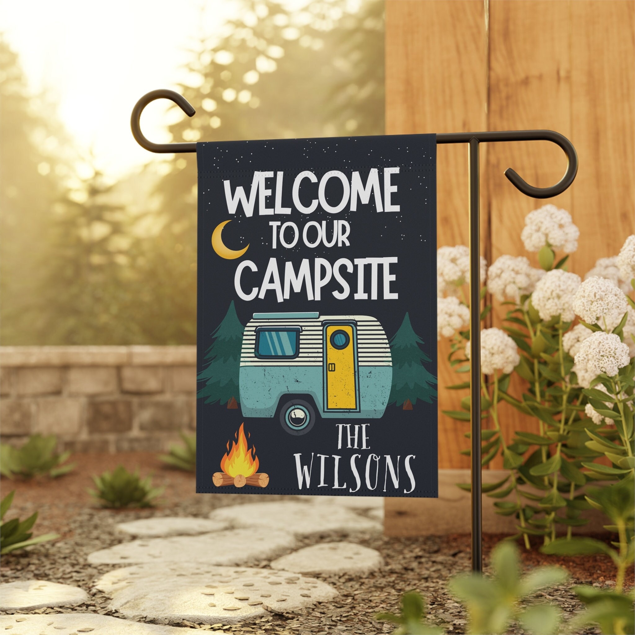 Personalized Camping Flag, Custom Family Garden Flag, Personalized Yard Flag, Custom Camp Flag