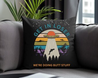 Funny Alien Abduction Pillow: UFO Spaceship Gift