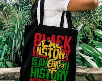 Bolso de lona de algodón para el Mes de la Historia Afroamericana, mochila reutilizable, regalo para el Juneteenth.