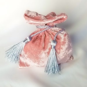 Velvet Dice Bag Drawstring Pouch - Pink, Blue, or Red Gaming Dice Bag - Tabletop gaming gift dnd gift -dice