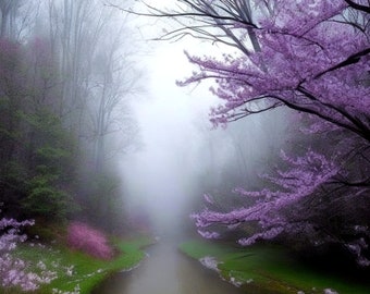 Misty Morn in Lavender Bloom