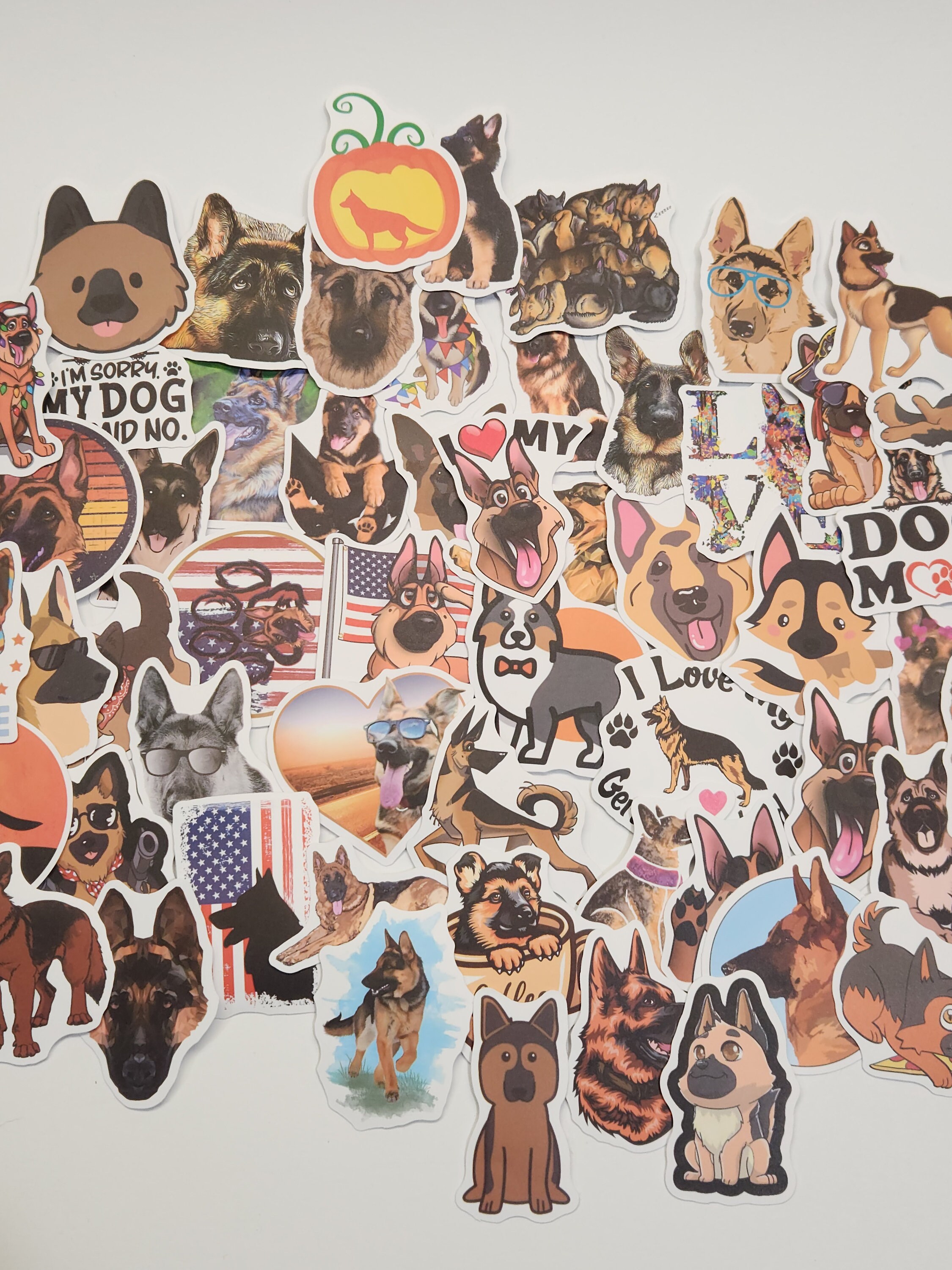 German Shepherd Stickers 50 Stickers Pack for Skateboard - Etsy