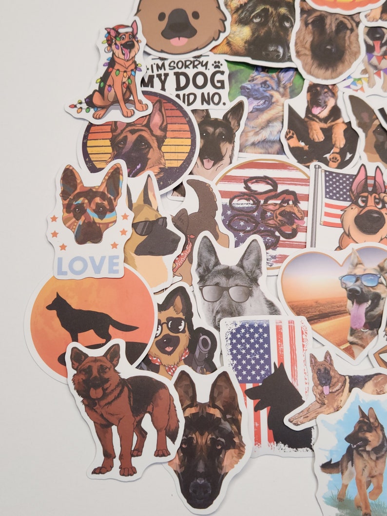 German Shepherd Stickers 50 Stickers Pack for Skateboard - Etsy