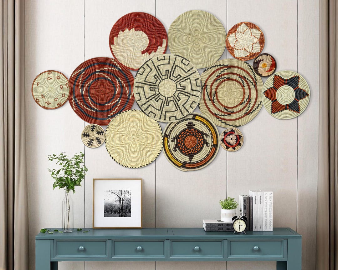 Boho Wall Basket Decor Set of 13, Bohemian Wall Hanging, Unique Wall ...