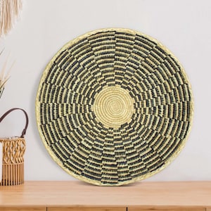 Handwoven Chopper Basket - 14” Southwestern Inspired Basket, Boho Wall Decor, Basket Wall Decor, African Wall Hanging Basket