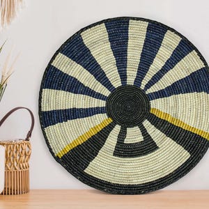 Handwoven Sunlight Wall Basket - 14” Southwestern Inspired Basket, Boho Wall Decor, Basket Wall Decor, African Wall Hanging Basket