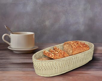 Handwoven Bread Basket 12&quot;- Rustic Dining Table Basket | Minimalist Fruit Bowl | Boho Decor, Handmade Woven Basket for Kitchen & Dining