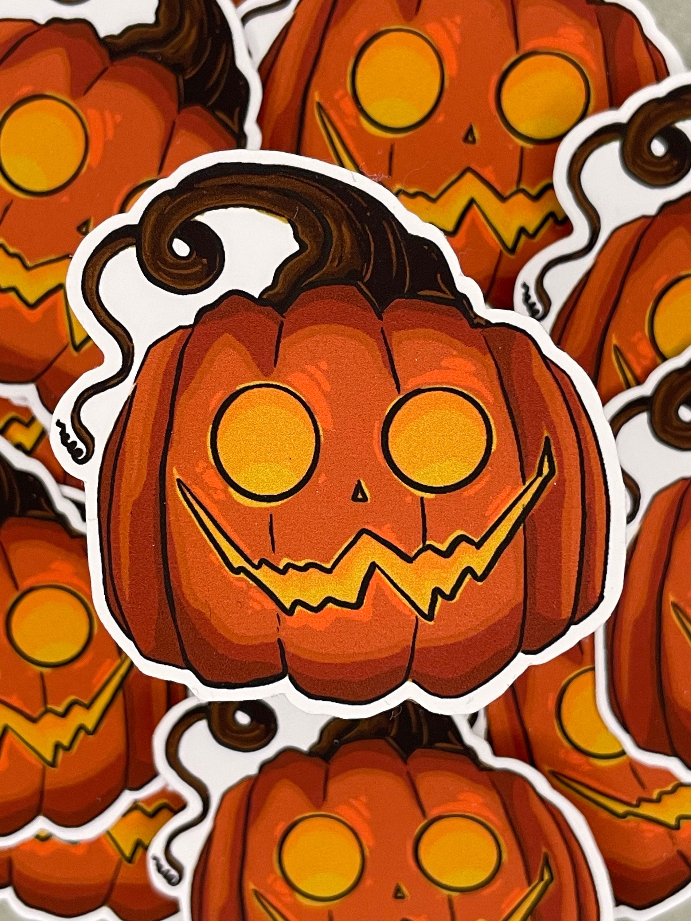 Jack O' Lantern Sticker | Carved Halloween Pumpkin | Die Cut ...