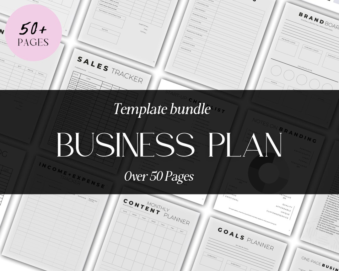 Printable Business Plan Bundle Small Business Printables Product
