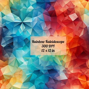 Regenbogen Kaleidoskop Burst Musterdesign Digitales Papier, Sofort Download, Kommerzielle Nutzung