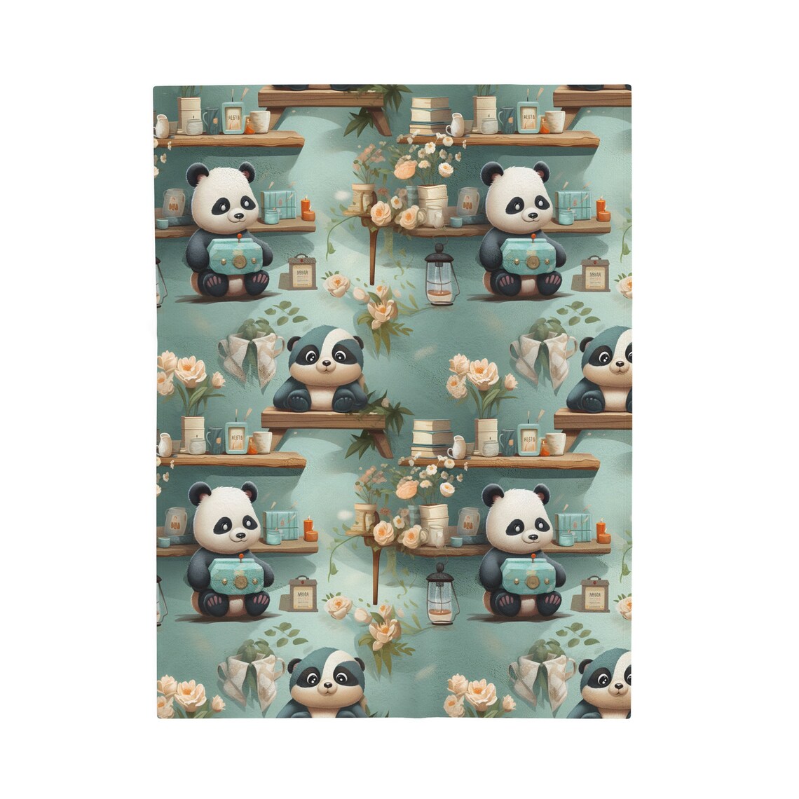 Panda Shelf Digital Paper, Panda Seamless Pattern Design, Printable ...