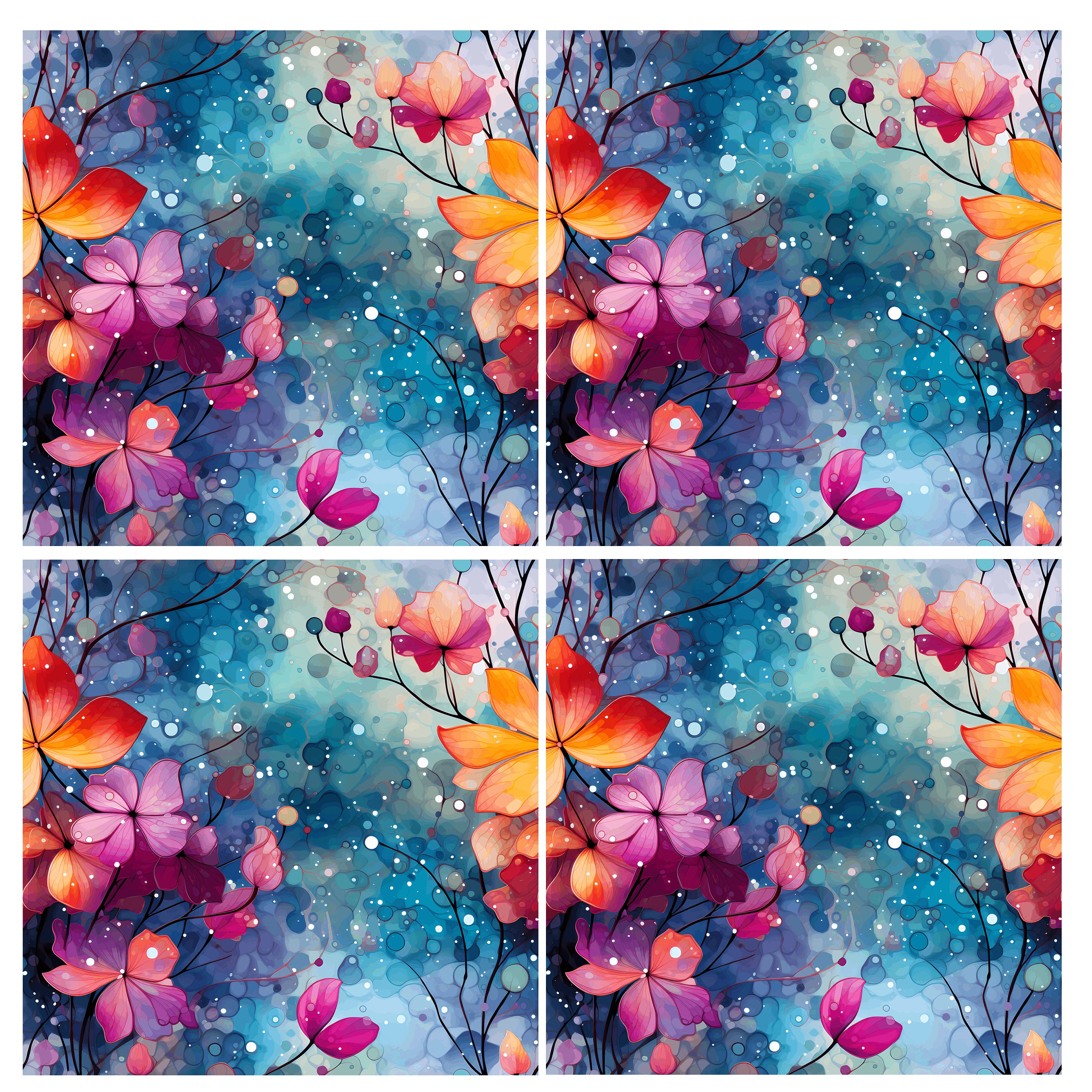 4 Raindrops Watercolor Digital Papers Bundle, Watercolor Seamless ...