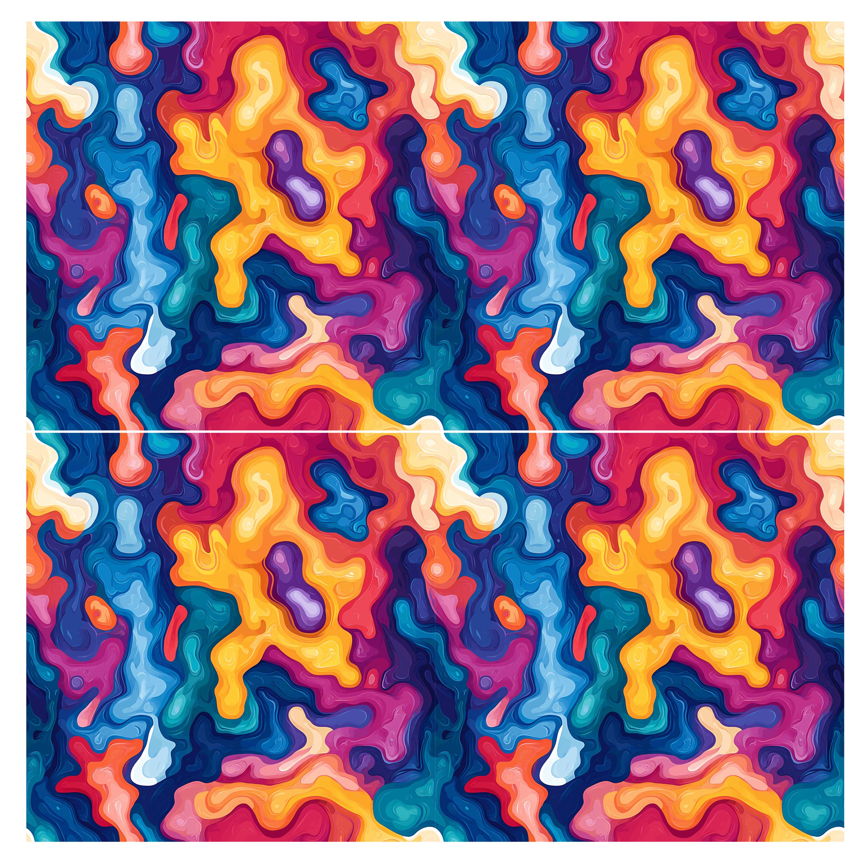 Colorful Chaos Seamless Digital Paper Pack, 4 Vibrant Abstract Patterns ...
