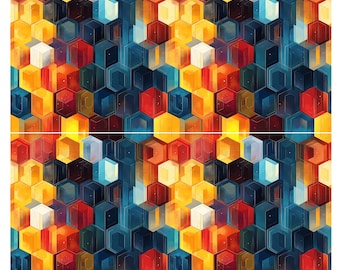 Geometric Fusion Seamless Pattern Digital Papers, 4 Modern Geometric Patterns, PNG, Instant Download, Commercial Use