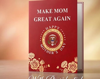 Tarjeta de audio "Haz que mamá vuelva a ser grande", regalo divertido para el Día de la Madre, mensaje de voz presidencial.