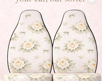 Floral Car Seat Covers Set of 2, Cottagecore Seat Covers, Cute Car Accessories for Women, Aesthetic Interior