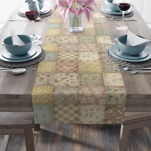 Vintage Patchwork Floral Table Runner | Cotton Poly