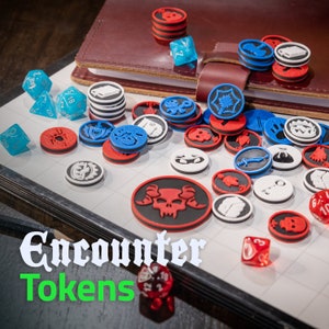 Fichas de encuentro / Marcadores de batalla de doble cara / Personajes, clases y monstruos universales para TTRPG DnD/Pathfinder / Ideales para un kit de DM/GM de bolsillo