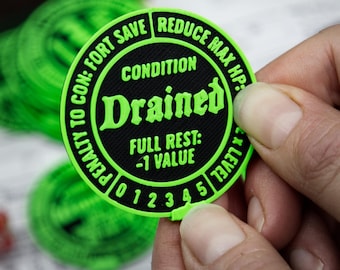Pathfinder 2e Condition Tokens: 3D Printed TTRPG Tracker, Customizable Colors