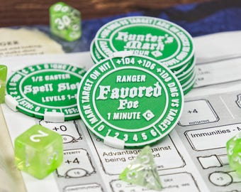 D&D 5e Ranger Spell/Ability Class Token Sets | Character Sheet Tracking for a player, DM, GM | DND Accessories, Customizable Colors