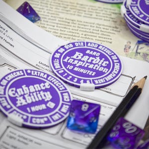 Conjunto de Tokens de Classe de Bardo para D&D 5e | Conjunto de Inspiração Bárdica | Ficha de Personagem para Jogador, Mestre e Narrador | Cores Personalizáveis