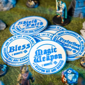 Conjunto de Paladino de Feitiços D&D 5e | Tokens de De/Buff | Rastreador de ficha de personagem, ótimo para um jogador, DM, GM | Acessórios DND, cores personalizadas disponíveis