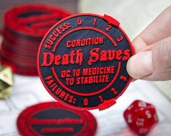 D&D 5e Condition Tokens: 3D Printed TTRPG Tracker, Customizable Colors