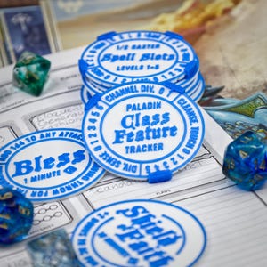 D&D 5e Paladin Spell/Ability Class Token Sets | Character Sheet Tracking for a player, DM, GM | DND Accessories, Customizable Colors