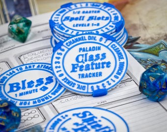 D&D 5e Paladin Spell/Ability Class Token Sets | Character Sheet Tracking for a player, DM, GM | DND Accessories, Customizable Colors