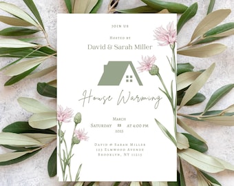 Housewarming invitation Template, New home invitation, digital invitation