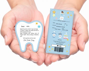 Tooth Fairy Letter and Receipt, Toothfairy Note, First Lost Tooth, ( Digital Download)