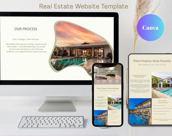 Real Estate Agent Canva Website Template, Realtor Website Design, Editable Digital Download, Professional Realtor Site, Easy to Customize