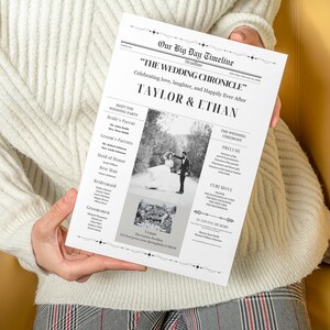 Editable Canva Newspaper , Newspaper Template, Program Wedding News Printable