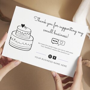Heart Cake Cutting Guide & Round Cake Serving Card, Canva Editable, Minimalist Design