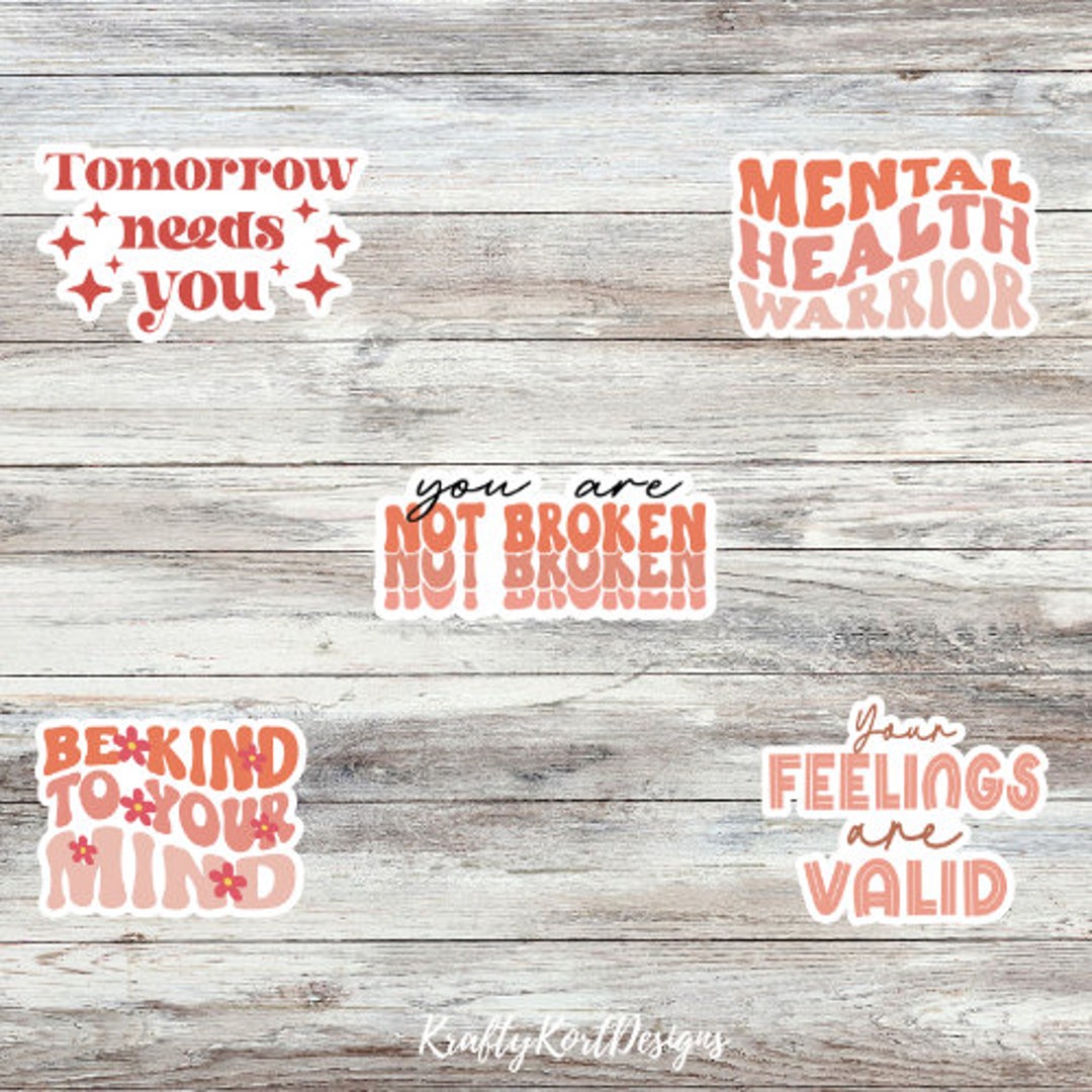 Mental Health Sticker Bundle, Water Resistant Stickers, Mental Health ...