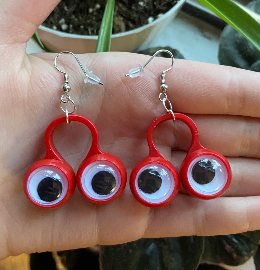 Red Googly Eye Ring Earrings Etsy